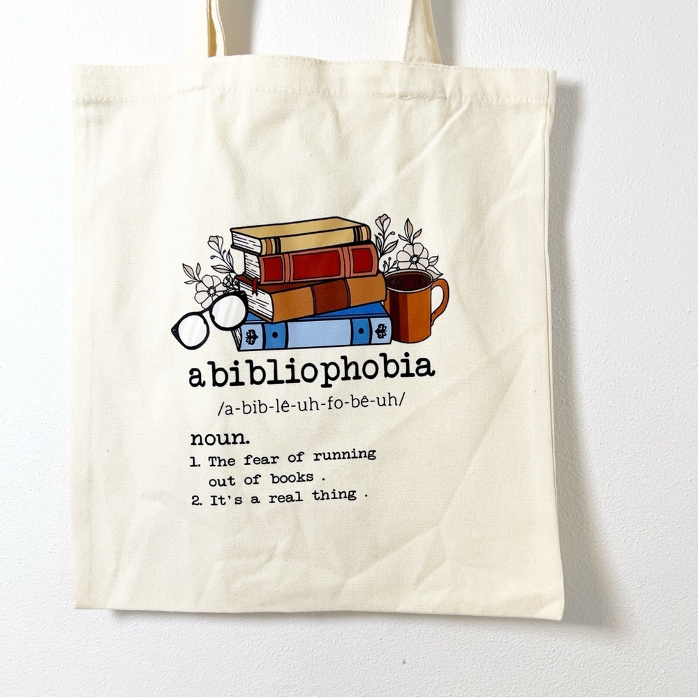 Book Lovers Themed Canvas Tote Bag